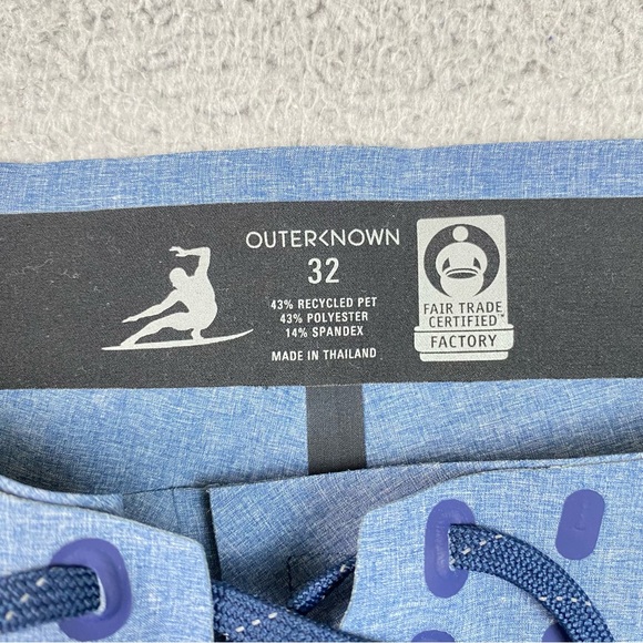 Outerknown Apex Trunks Men's Size 32 Blue Stretch Board Shorts Kelly Slater EUC - Picture 3 of 10